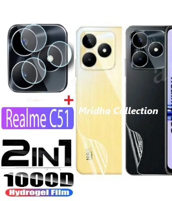 Picture of 2in1 Back Protector Combo Pack for Realme C51 (RMX3830) (Back Hydrogel Poly Protector+Camera Lens Protector)