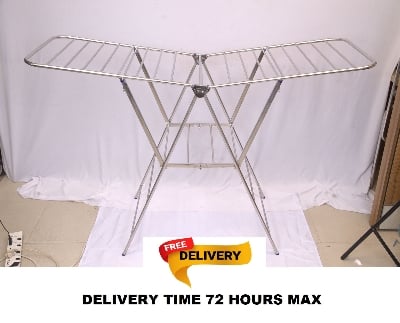 Picture of Heavy SS Home Intuition Foldable Clothes Drying Hanger Rack Dryer Full SS -Silver