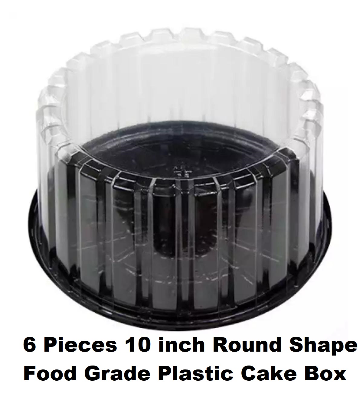 Picture of 6 Pieces 10 inch Round Shape Food Grade Plastic Cake Box