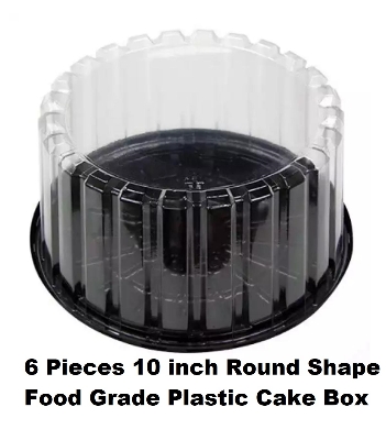 Picture of 6 Pieces 10 inch Round Shape Food Grade Plastic Cake Box
