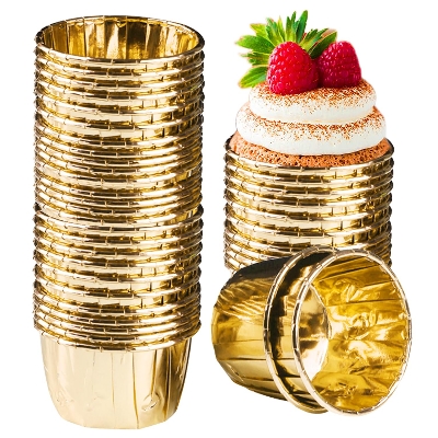 Picture of 10 Golden + 10 Silver  Muffin cups,  Aluminum foil, cupcake baking cups made of metal foil for muffins and cupcakes