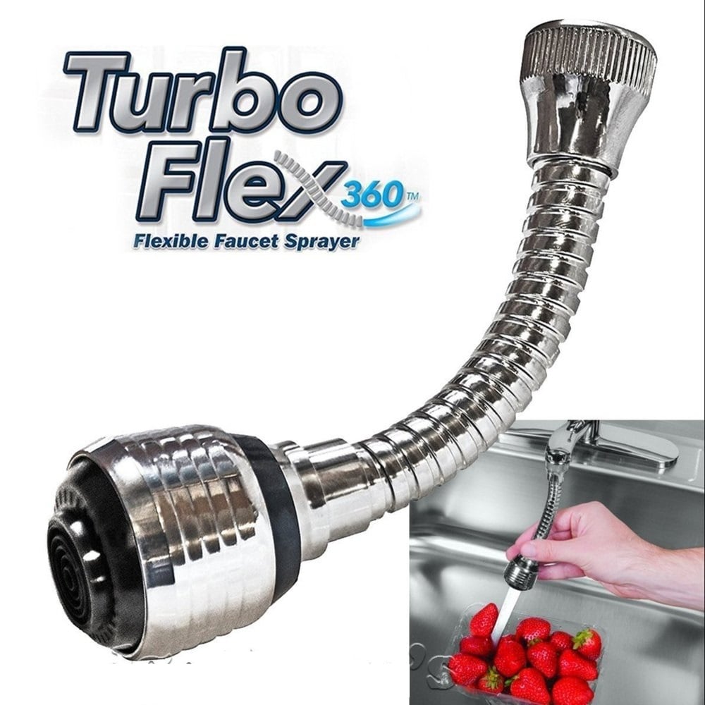 Picture of Turbo Flex 360 ,faucet Attachment Flexible Hose Kitchen / Office / washroom -Silver