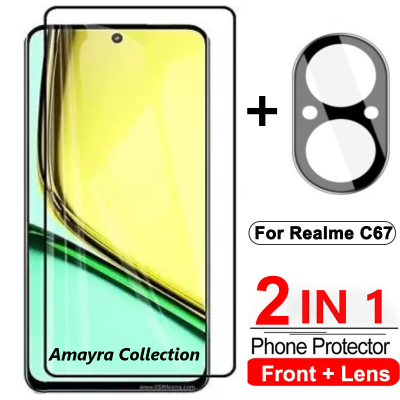 Picture of 2in1 Protector Combo Pack for Realme C67 4G (RMX3890) (Premium Full Screen Protector Glass+9h Camera Lens Protector)