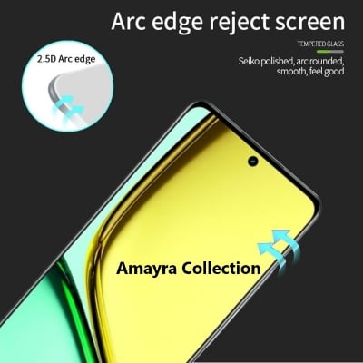 Picture of Realme 12+ 5G /	Realme 12 Plus 5G Premium Full Coverage Glass Protector Tempered Glass Screen Protector 9H Hardness Full Coverage