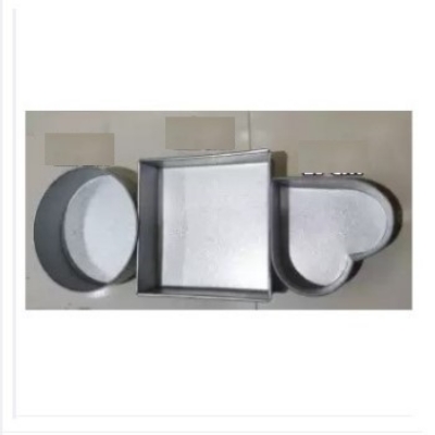 Picture of Aluminium Square 8" / Heart 5" / Round Shape 7" Cake Mold/ Pudding Mold Full Set -Silver