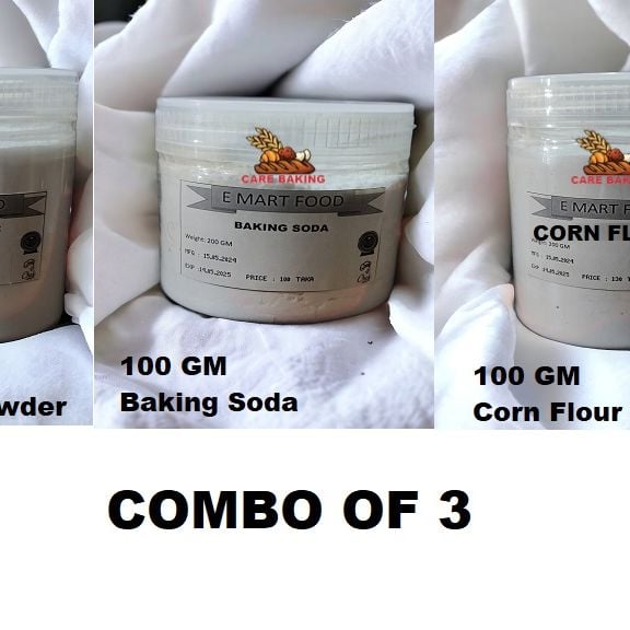Picture of Baking powder 100 Gm + Baking Soda 100 Gm + Corn Flour 100 GM Combo Of 3