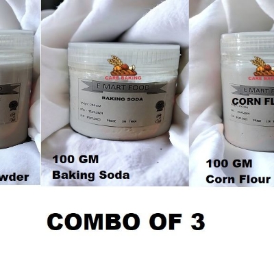 Picture of Baking powder 100 Gm + Baking Soda 100 Gm + Corn Flour 100 GM Combo Of 3