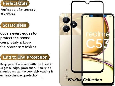 Picture of 2in1 Protector Combo Pack for Realme C51 (RMX3830) (Premium Full Screen Protector Glass+Camera Lens Protector)