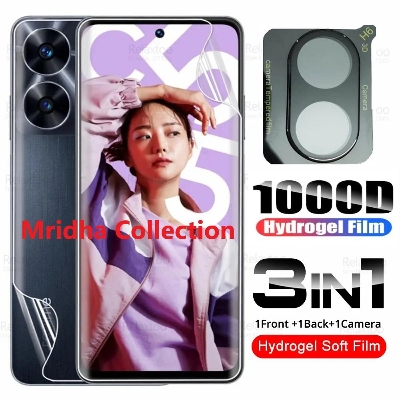 Picture of 3in1 Protector Combo Pack for Realme C55 (RMX3710) (Front Hydrogel Screen Protector Poly+Back Hydrogel Poly Protector+9h Camera Lens Protector)