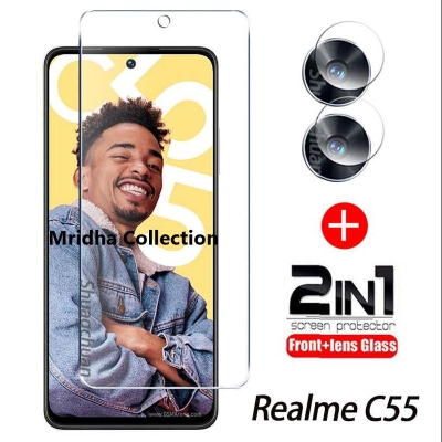 Picture of 2in1 Protector Combo Pack for Realme C55 (RMX3710) (Clear Screen Protector Glass+Camera Lens Protector)