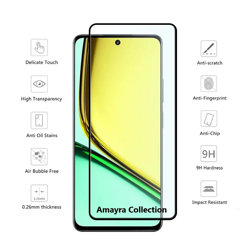Picture of Realme C65 5G (5D 9D 11D 13D 21D) Screen Protector Tempered Glass Film 9H Hardness Full Coverage No Bubbles and Fingerprint Scratch-Resistant