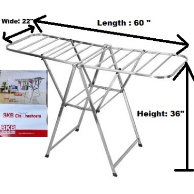 Picture of Heavy SS Home Intuition Foldable Clothes Drying Hanger Rack Dryer Full SS M201 -Silver