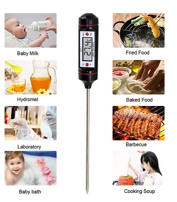 Picture of Food Thermomete Digitalr Kitchen BBQ Meat Water Oil Cooking Electronic Probe Food Oven Digital -Multicolor