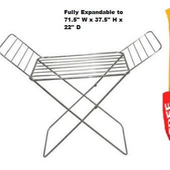 Picture of Home Intelligence Folding 3 Tyre Dry Rack Dryer - Cloth Rack - Upscaled Quality S.K.B DCH -M202M Full SS Stainless Steel -Silver