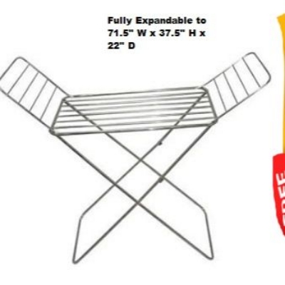 Picture of Home Intelligence Folding 3 Tyre Dry Rack Dryer - Cloth Rack - Upscaled Quality S.K.B DCH -M202M Full SS Stainless Steel -Silver