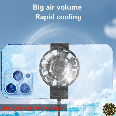 Picture of X16 Super Mobile Cooler For Gaming Universal  All  phone Size Ultra Cooling Fan for All Gaming and video watching -Black