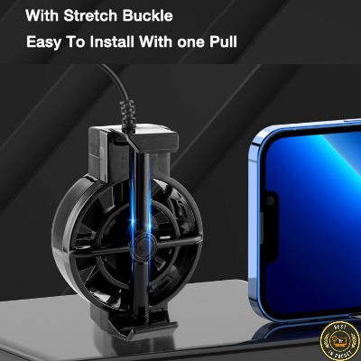 Picture of X16 Super Mobile Cooler For Gaming Universal  All  phone Size Ultra Cooling Fan for All Gaming and video watching -Black