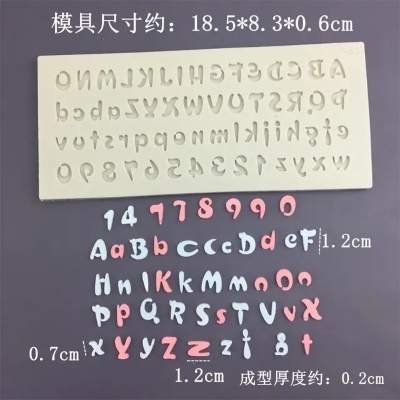 Picture of Silicon abc 123 stylish font mold chocolate mold -Multicolor
