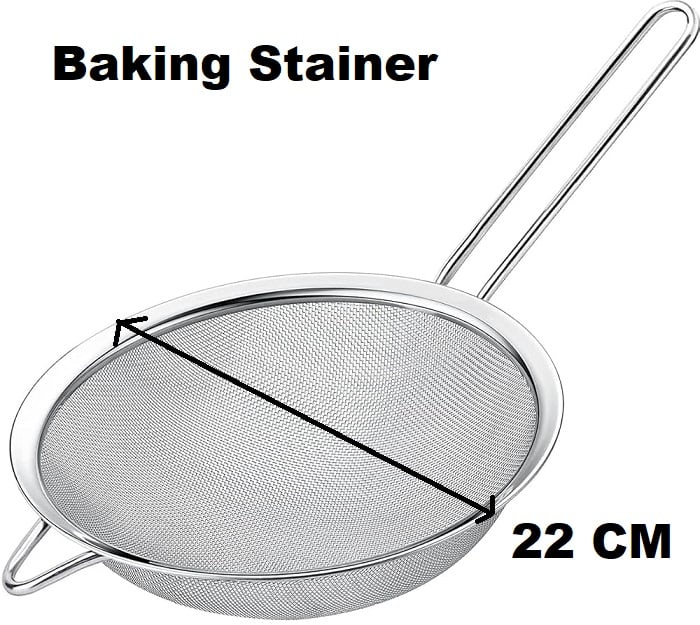 Picture of Strainer 22 Cm Stainless Steel Powder Flour Sieve Cup Mesh Strainer Baking Kitchen  Tool -Silver