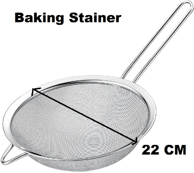 Picture of Strainer 22 Cm Stainless Steel Powder Flour Sieve Cup Mesh Strainer Baking Kitchen  Tool -Silver