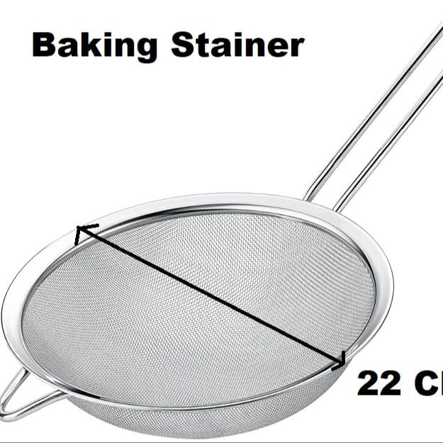Picture of Strainer 22 Cm Stainless Steel Powder Flour Sieve Cup Mesh Strainer Baking Kitchen  Tool -Silver
