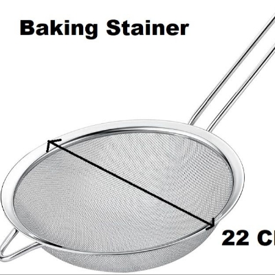 Picture of Strainer 22 Cm Stainless Steel Powder Flour Sieve Cup Mesh Strainer Baking Kitchen  Tool -Silver