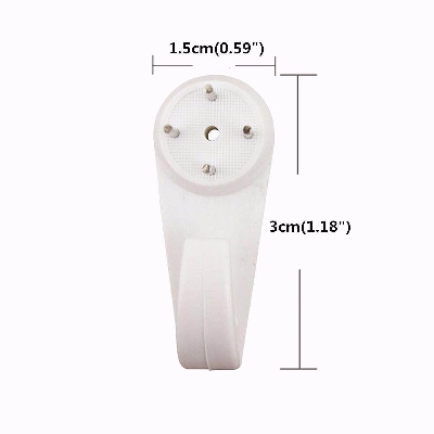 Picture of 5  pcs  White Plastic Invisible Wall Mount Photo Picture Frame Nail Hook Hanger 30mm -White
