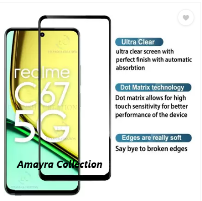 Picture of Realme C67 4G (RMX3890) Premium Full Coverage Glass Protector Tempered Glass Screen Protector 9H Hardness Full Coverage