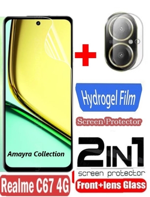 Picture of 2in1 Protector Combo Pack for Realme Realme C67 4G (RMX3890) (Front Hydrogel Screen Protector Poly+Camera Lens Protector)