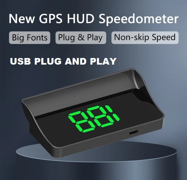 Picture of Digital G-P-S Speedometer HUD Projector: Large Font LED Display, Car Windshield KMH Detector, Smart Head Up Display