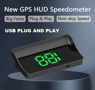 Picture of Digital G-P-S Speedometer HUD Projector: Large Font LED Display, Car Windshield KMH Detector, Smart Head Up Display