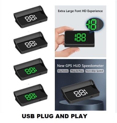 Picture of Digital G-P-S Speedometer HUD Projector: Large Font LED Display, Car Windshield KMH Detector, Smart Head Up Display