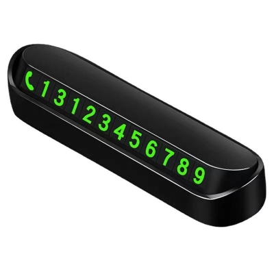 Picture of Luminous Car Temporary Parking Plates Auto Parking Stickers Decoration Creative Car Accessories Phone Number Hidden Stop Sign Card Plate Car Styling -Black