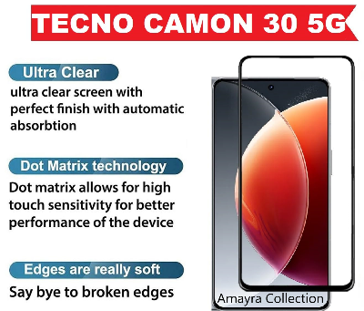 Picture of Tecno Camon 30 Premium Full Coverage Glass Protector Tempered Glass Screen Protector 9H Hardness Full Coverage