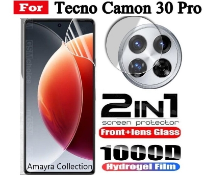 Picture of 2in1 Protector Combo Pack for Tecno Camon 30 (Front Hydrogel Screen Protector Poly + Camera Lens Protector)