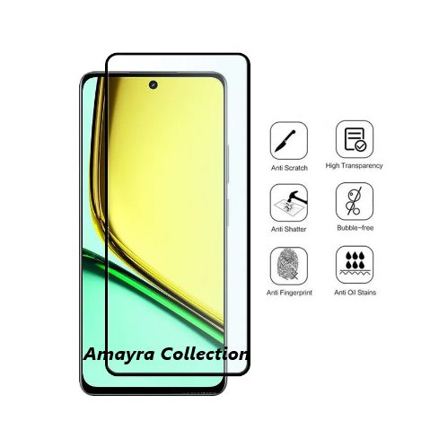 Picture of 3in1 Protector Combo Pack for Realme C65 5G (Premium Full Screen Protector Glass+Back Hydrogel Protector Poly+Camera Lens Protector)