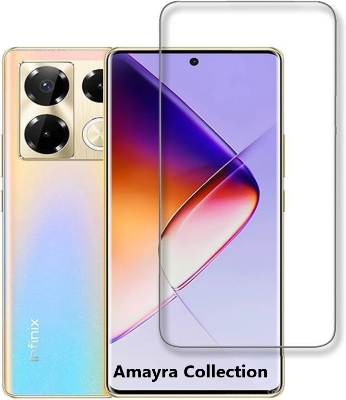 Picture of Infinix Note 40 Pro 5G (A+ GRADE) Premium UV Tempered Glass Screen Protector Curved with Liquid Glue and UV Light -Transparent Clear