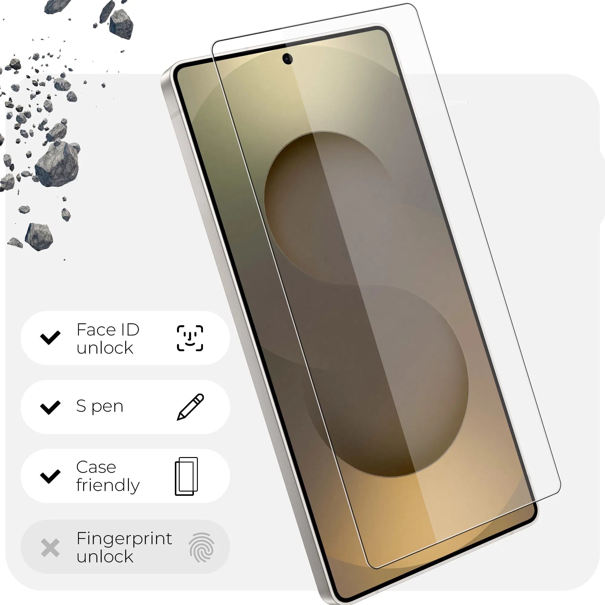 Picture of 3in1 Protector Combo Pack for Samsung Galaxy S25 Ultra 5G (Premium Full Screen Protector Glass + Back Hydrogel Protector Poly + Camera Lens Protector)