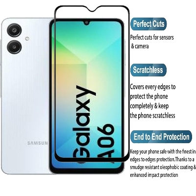Picture of Samsung Galaxy A06 Premium Full Coverage Glass Protector Tempered Glass Screen Protector 9H Hardness