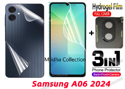 Picture of 3in1 Protector Combo Pack for Samsung Galaxy A06 (Front Hydrogel Screen Protector Poly + Back Hydrogel Poly Protector + 3D Camera Lens Protector)