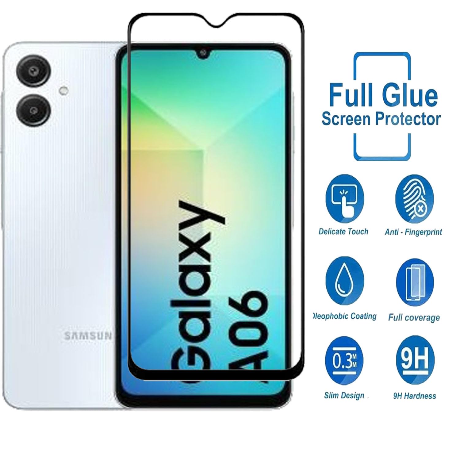 Picture of 2in1 Protector Combo Pack for Samsung Galaxy A06 (Premium Full Screen Protector Glass + 3D Camera Lens Protector)