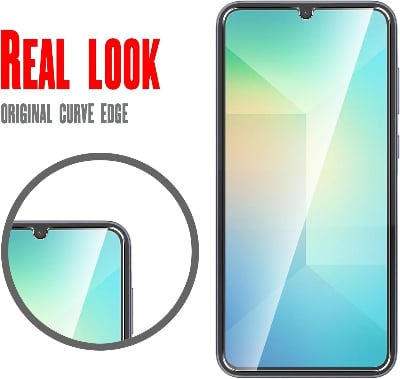 Picture of Samsung Galaxy A06 Screen Protector 3D Tempered Clear Screen protector Gorilla Glass Transparent Clear Ultra Thin