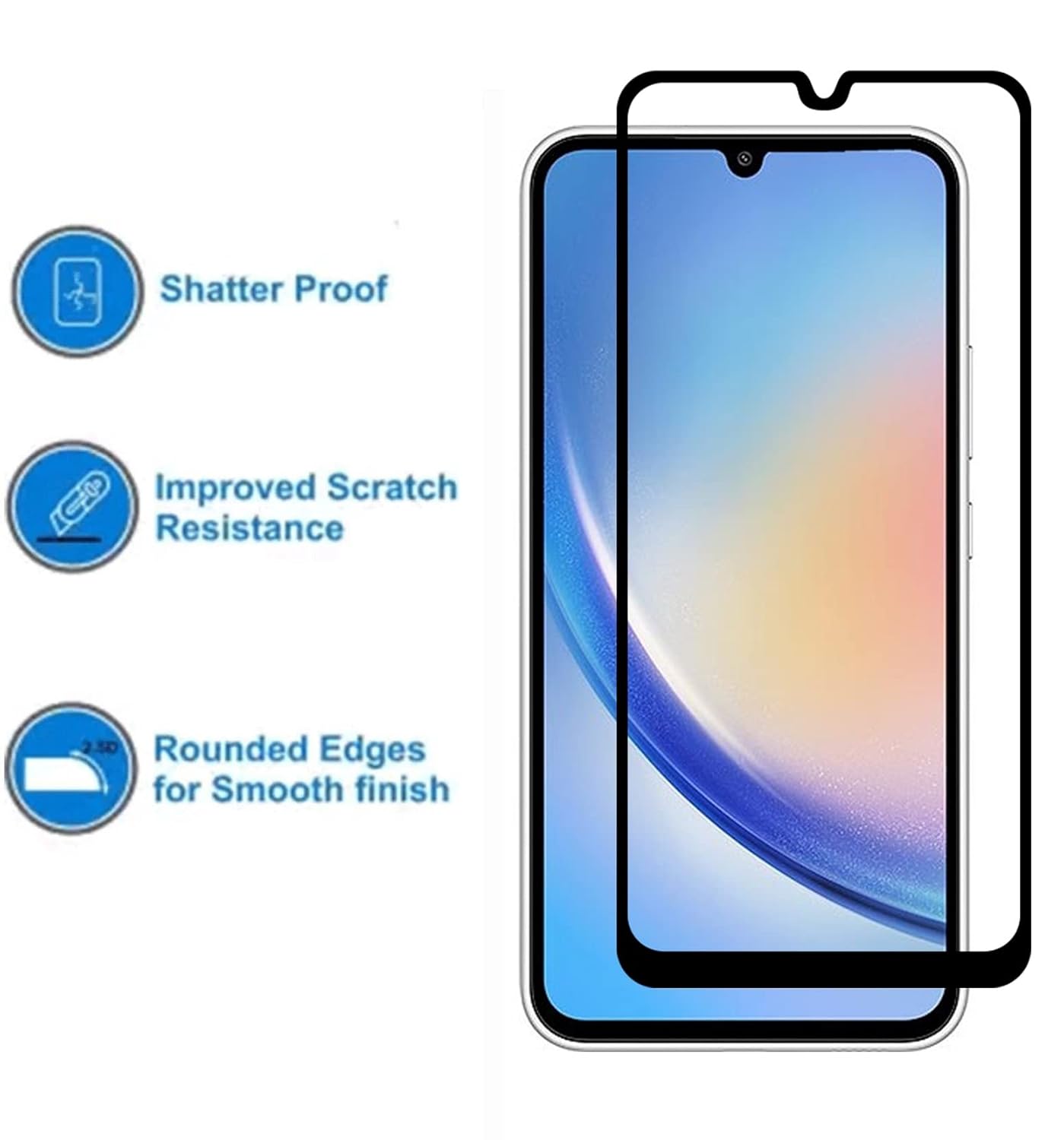 Picture of 2in1 Protector Combo Pack for Samsung Galaxy A16 (Premium Full Screen Protector Glass + 3D Camera Lens Protector)