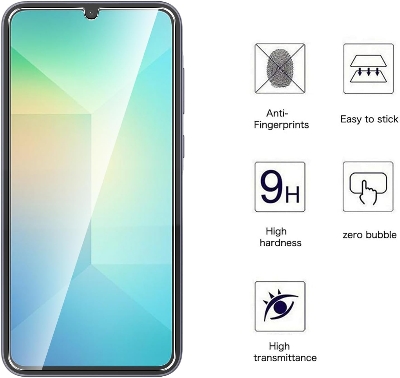 Picture of Samsung Galaxy A26 Screen Protector 3D Tempered Clear Screen protector Gorilla Glass Transparent Clear Ultra Thin