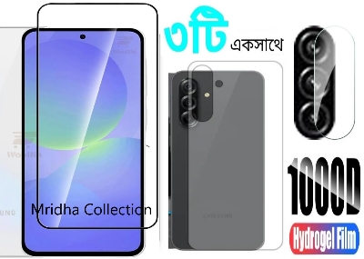 Picture of 3in1 Protector Combo Pack for Samsung Galaxy A56 (Premium Full Screen Protector Glass + Back Hydrogel Protector Poly + Camera Lens Protector)