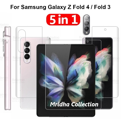 Picture of 5in1 Samsung Galaxy Z Fold 4 5G / Samsung Galaxy Z Fold4 5G Full Coverage Screen Protector Hydrogel Film (Outside Screen Film + Inside Screen Film + Back Side Film + Side Film + Camera Lens Protector)