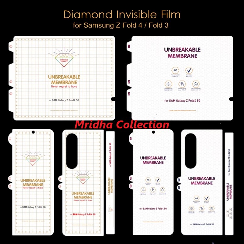 Picture of 5in1 Samsung Galaxy Z Fold 4 5G / Samsung Galaxy Z Fold4 5G Full Coverage Screen Protector Hydrogel Film (Outside Screen Film + Inside Screen Film + Back Side Film + Side Film + Camera Lens Protector)