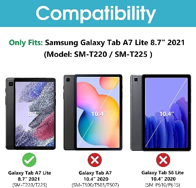 Picture of Samsung Galaxy Tab A7 Lite 8.7 inches SM-T225, SM-T220 Clear Transparent Tempered Glass Film Screen Protector
