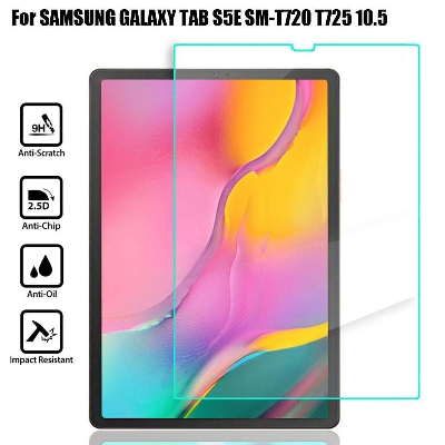 Picture of Samsung Galaxy Tab S5e 10.5 inches Clear Transparent Tempered Glass Film Screen Protector SM-T725, SM-T720