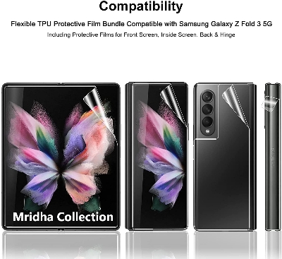 Picture of 5in1 Samsung Galaxy Z Fold 3 5G / Samsung Galaxy Z Fold3 5G Full Coverage Screen Protector Hydrogel Film (Outside Screen Film + Inside Screen Film + Back Side Film + Side Film + Camera Lens Protector)